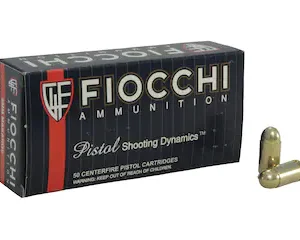 Fiocchi Shooting Dynamics Ammunition 9x18mm (9mm Makarov) 95 Grain Full Metal Jacket Box of 50