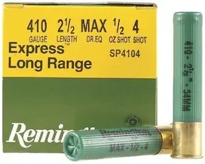 Remington Express Long Range Ammunition 410 Bore 2-1/2" 1/2 oz #4 Shot